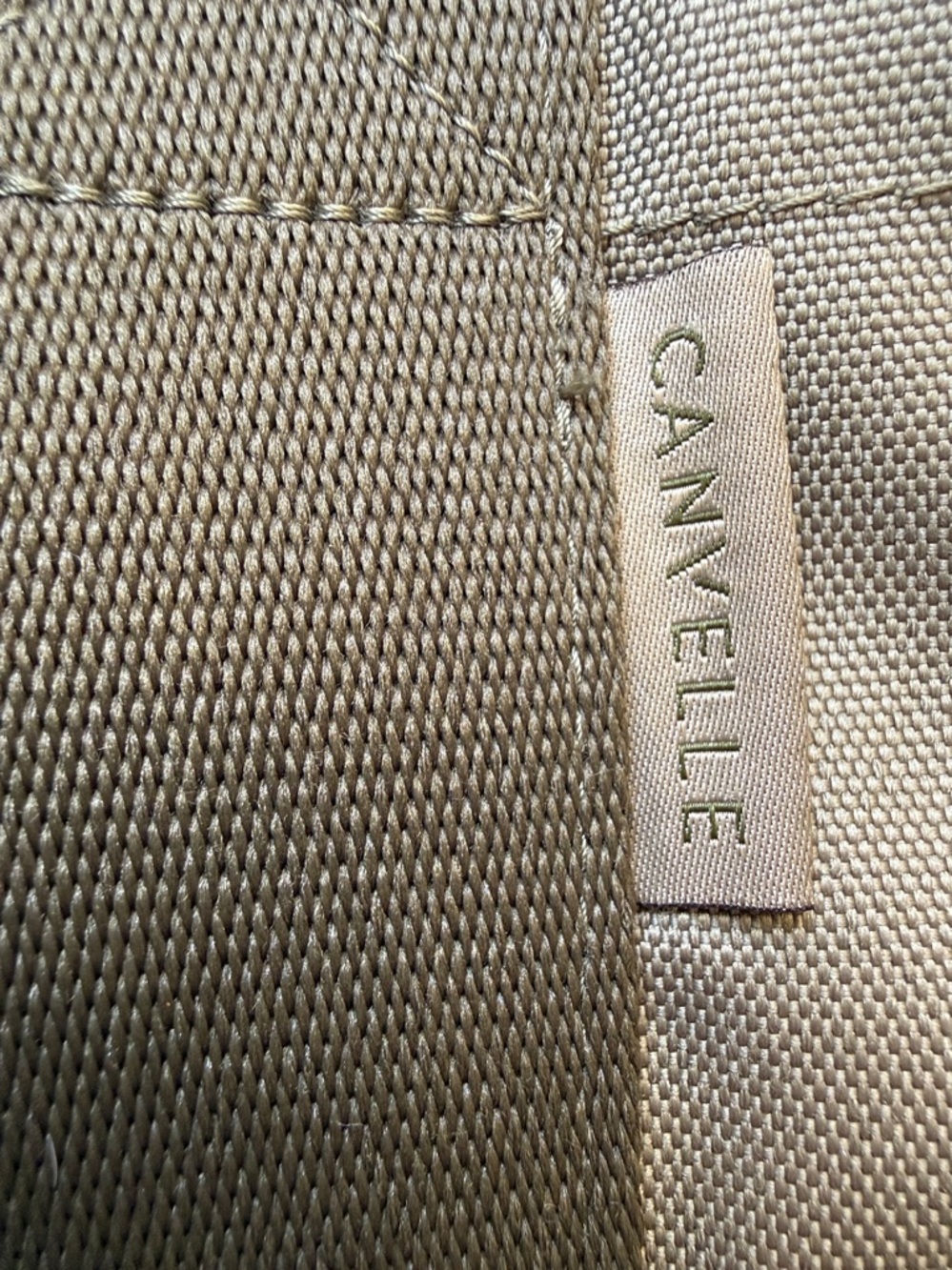 Canvelle Boxy Crossbody Tote: small, color: olive. MASHINE WASHABLE - Picture 10 of 12